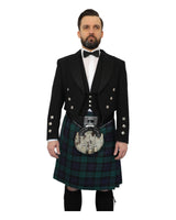 Prince Charlie Jacket & Black Watch Kilt Hire Package for men. Ideal for weddings, proms, or Highlandwear events.