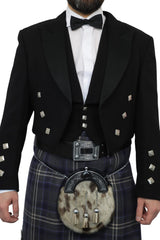 Prince Charlie Jacket & Highland Storm Kilt Hire Package for men. Ideal for weddings, proms, or Highlandwear events.
