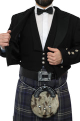 Prince Charlie Jacket & Highland Storm Kilt Hire Package for men. Ideal for weddings, proms, or Highlandwear events.