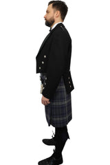 Prince Charlie Jacket & Highland Storm Kilt Hire Package for men. Ideal for weddings, proms, or Highlandwear events.