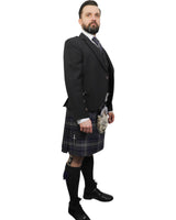 Charcoal Tweed Jacket & Highland Storm Kilt Hire Package for men. Ideal for weddings, proms, or Highlandwear events.