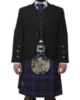 Charcoal Tweed Jacket & Spirit of Bannockburn Kilt Hire Package for men. Ideal for weddings, proms, or Highlandwear events.