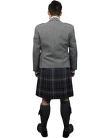 Light Grey Tweed Jacket & Highland Storm Kilt Hire Package for men. Ideal for weddings, proms, or Highlandwear events.