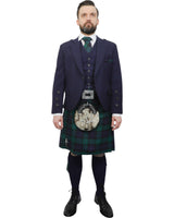 Navy Tweed Jacket & Black Watch Kilt Hire Package for men. Ideal for weddings, proms, or Highlandwear events.