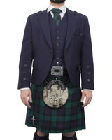Navy Tweed Jacket & Black Watch Kilt Hire Package for men. Ideal for weddings, proms, or Highlandwear events.
