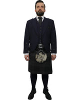 Navy Tweed Jacket & Grey Spirit Kilt Hire Package for men. Ideal for weddings, proms, or Highlandwear events.