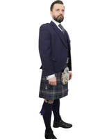 Navy Tweed Jacket & Highland Storm Kilt Hire Package for men. Ideal for weddings, proms, or Highlandwear events.