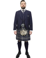 Navy Tweed Jacket & Highland Storm Kilt Hire Package for men. Ideal for weddings, proms, or Highlandwear events.