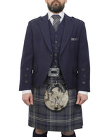 Navy Tweed Jacket & Highland Storm Kilt Hire Package for men. Ideal for weddings, proms, or Highlandwear events.