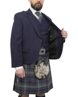 Navy Tweed Jacket & Highland Storm Kilt Hire Package for men. Ideal for weddings, proms, or Highlandwear events.