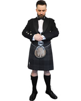 Prince Charlie Jacket & Grey Spirit Kilt Hire Package for men. Ideal for weddings, proms, or Highlandwear events.