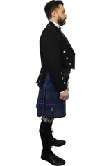 Prince Charlie Jacket & Spirit of Bannockburn Kilt Hire Package for men. Ideal for weddings, proms, or Highlandwear events.