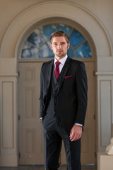 Black Slim Fit Suit for men. Ideal for weddings, proms, or Formalwear events.