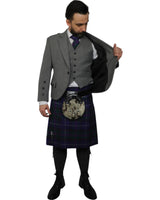 Light Grey Tweed Jacket & Spirit of Bannockburn Kilt Hire Package for men. Ideal for weddings, proms, or Highlandwear events.