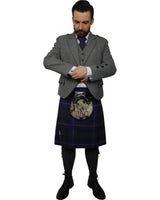 Light Grey Tweed Jacket & Spirit of Bannockburn Kilt Hire Package for men. Ideal for weddings, proms, or Highlandwear events.