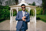 Italian Blue Slim Fit Suit Hire Package for men, ideal for weddings, proms, or formal hire.