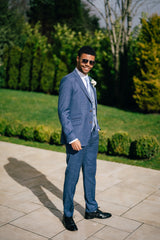 Italian Blue Slim Fit Suit Hire Package for men, ideal for weddings, proms, or formal hire.