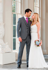 Grey Slim Fit Suit for men. Ideal for weddings, proms, or Formalwear events.