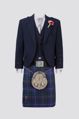 Navy Tweed Jacket & Spirit of Bannockburn Kilt Hire Package for men. Ideal for weddings, proms, or Highlandwear events.