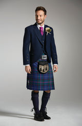 Navy Tweed Jacket & Spirit of Bannockburn Kilt Hire Package for men. Ideal for weddings, proms, or Highlandwear events.