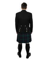 Prince Charlie Jacket & Black Watch Kilt Hire Package for men. Ideal for weddings, proms, or Highlandwear events. 