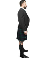 Charcoal Tweed Jacket & Black Watch Kilt Hire Package for men. Ideal for weddings, proms, or Highlandwear events. 