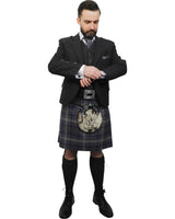 Charcoal Tweed Jacket & Highland Storm Kilt Hire Package for men. Ideal for weddings, proms, or Highlandwear events. 