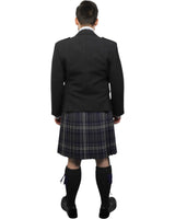 Charcoal Tweed Jacket & Highland Storm Kilt Hire Package for men. Ideal for weddings, proms, or Highlandwear events. 