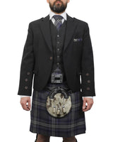Charcoal Tweed Jacket & Highland Storm Kilt Hire Package for men. Ideal for weddings, proms, or Highlandwear events. 