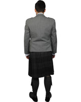 Light Grey Tweed Jacket & Grey Spirit Kilt Hire Package for men. Ideal for weddings, proms, or Highlandwear events. 