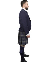 Navy Tweed Jacket & Highland Storm Kilt Hire Package for men. Ideal for weddings, proms, or Highlandwear events.