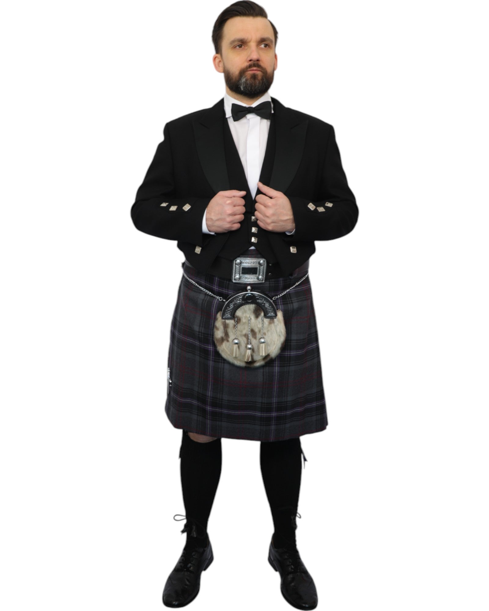 Prince Charlie Jacket & Scottish Spirit Kilt Hire Package for men. Ideal for weddings, proms, or Highlandwear events. 