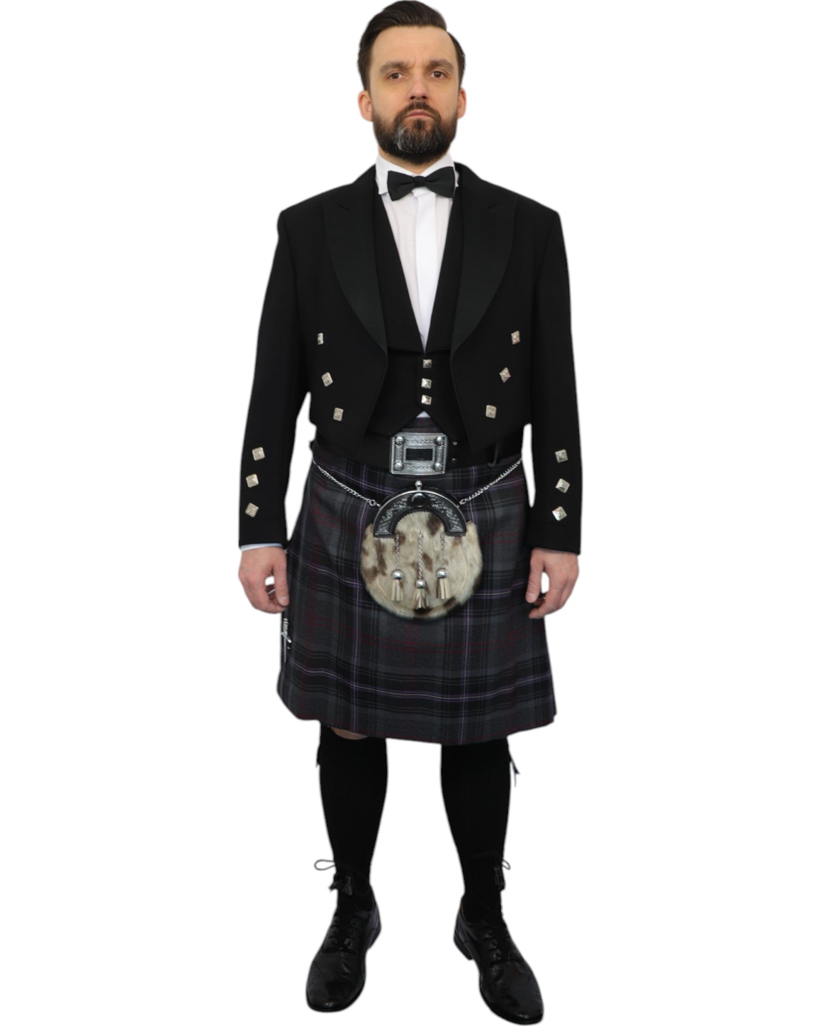Prince Charlie Jacket & Scottish Spirit Kilt Hire Package for men. Ideal for weddings, proms, or Highlandwear events. 