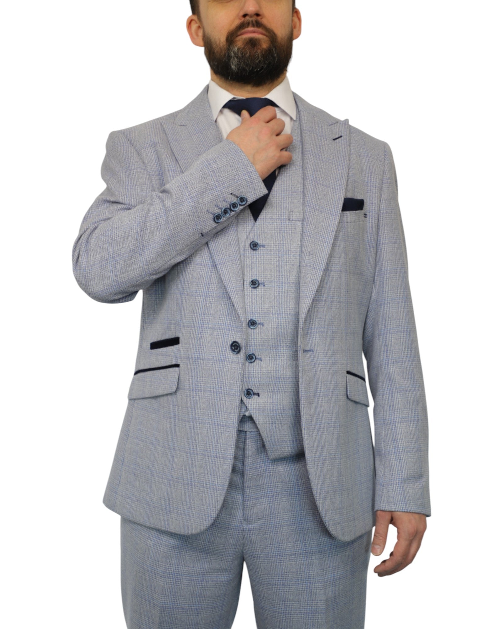Sky Blue Cavani Suit for men. Ideal for weddings, proms, or Formalwear Hire. 