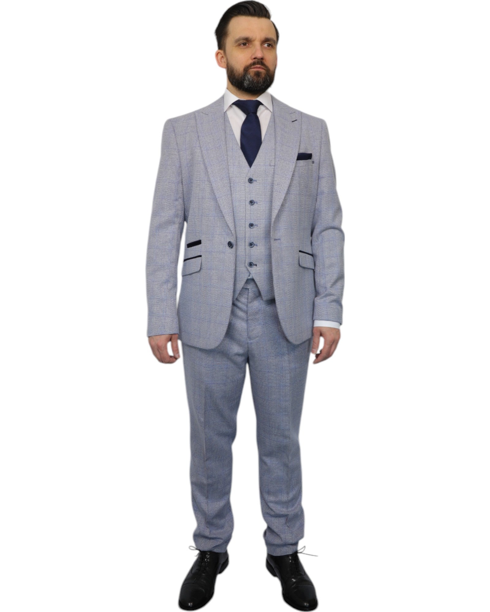 Sky Blue Cavani Suit for men. Ideal for weddings, proms, or Formalwear Hire. 