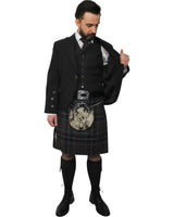 Charcoal Tweed Jacket & Scottish Spirit Kilt Hire Package for men. Ideal for weddings, proms, or Highlandwear events. 
