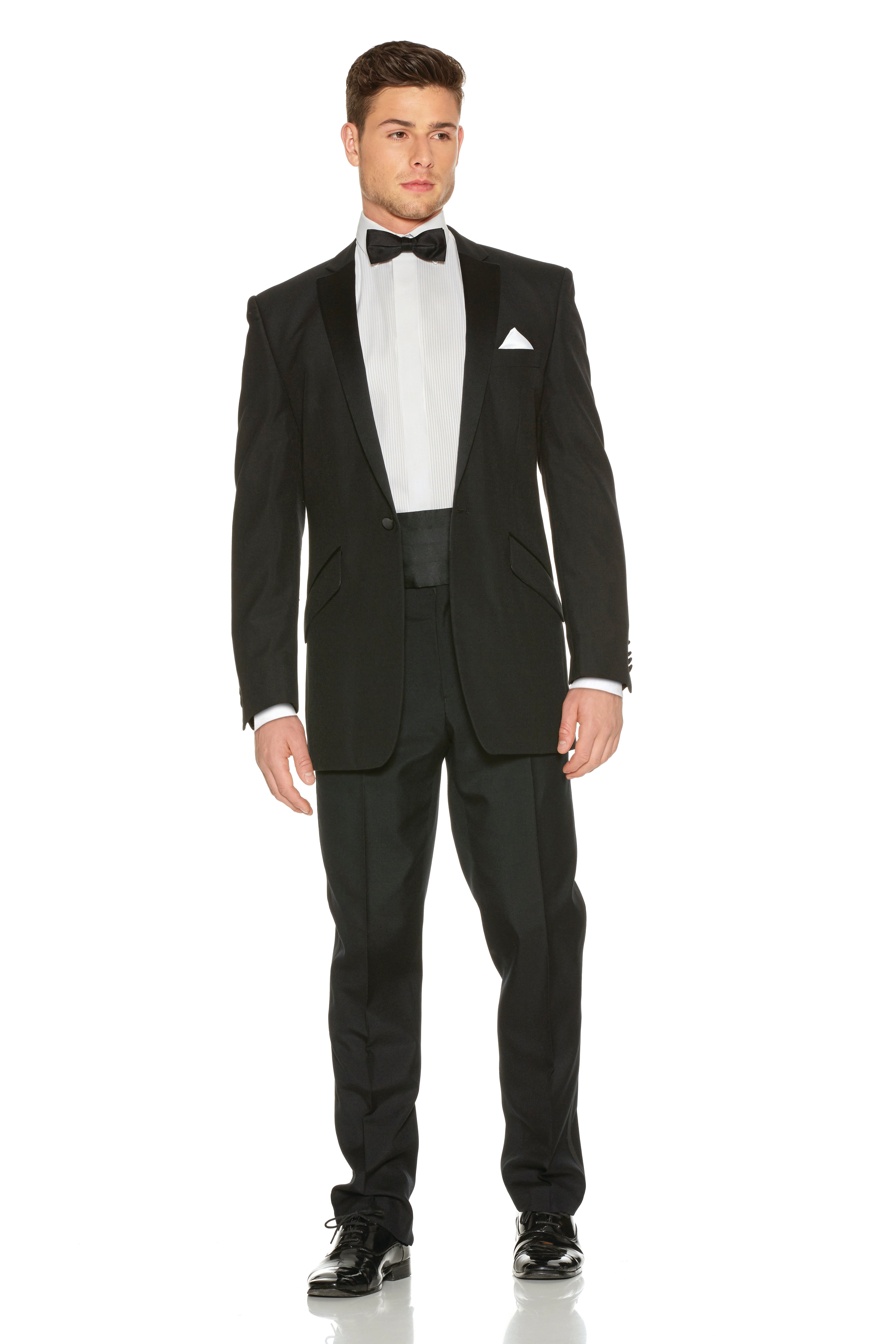 Black Dinner Suit for men. Ideal for weddings, proms, or Formalwear events. 