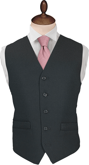 Black Herringbone Waistcoat