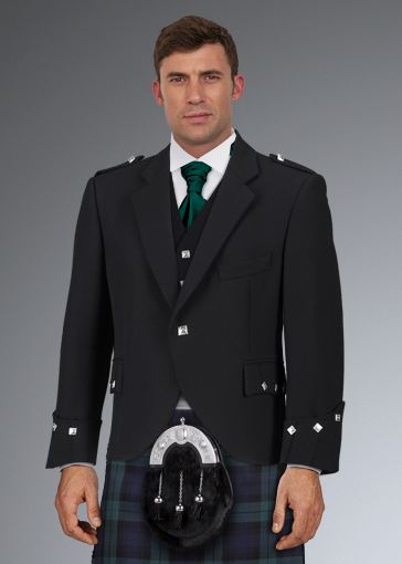 Argyll Jacket & Black Watch Kilt Hire Package for men. Ideal for weddings, proms, or Highlandwear events. 