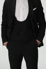 Black Slim Fit 3-Piece Tuxedo Suit