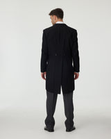 Black Tailcoat, Green Waistcoat & Grey Stripe Trousers Hire Package with Top Hat
