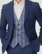 Blue Check Waistcoat