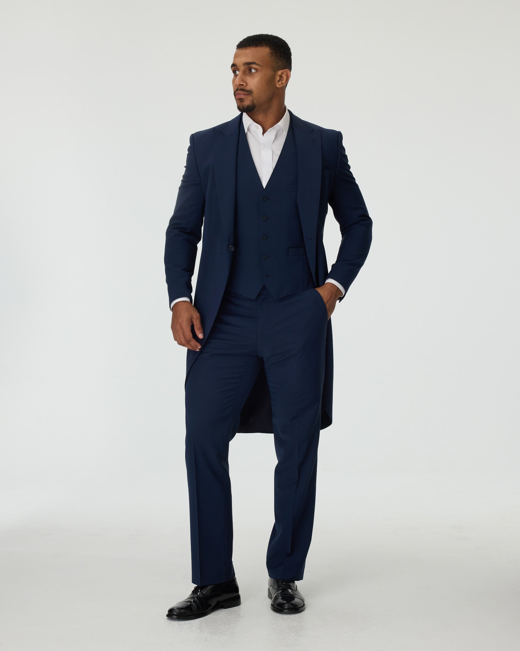 Blue Slim Fit 3-Piece Tailcoat Suit
