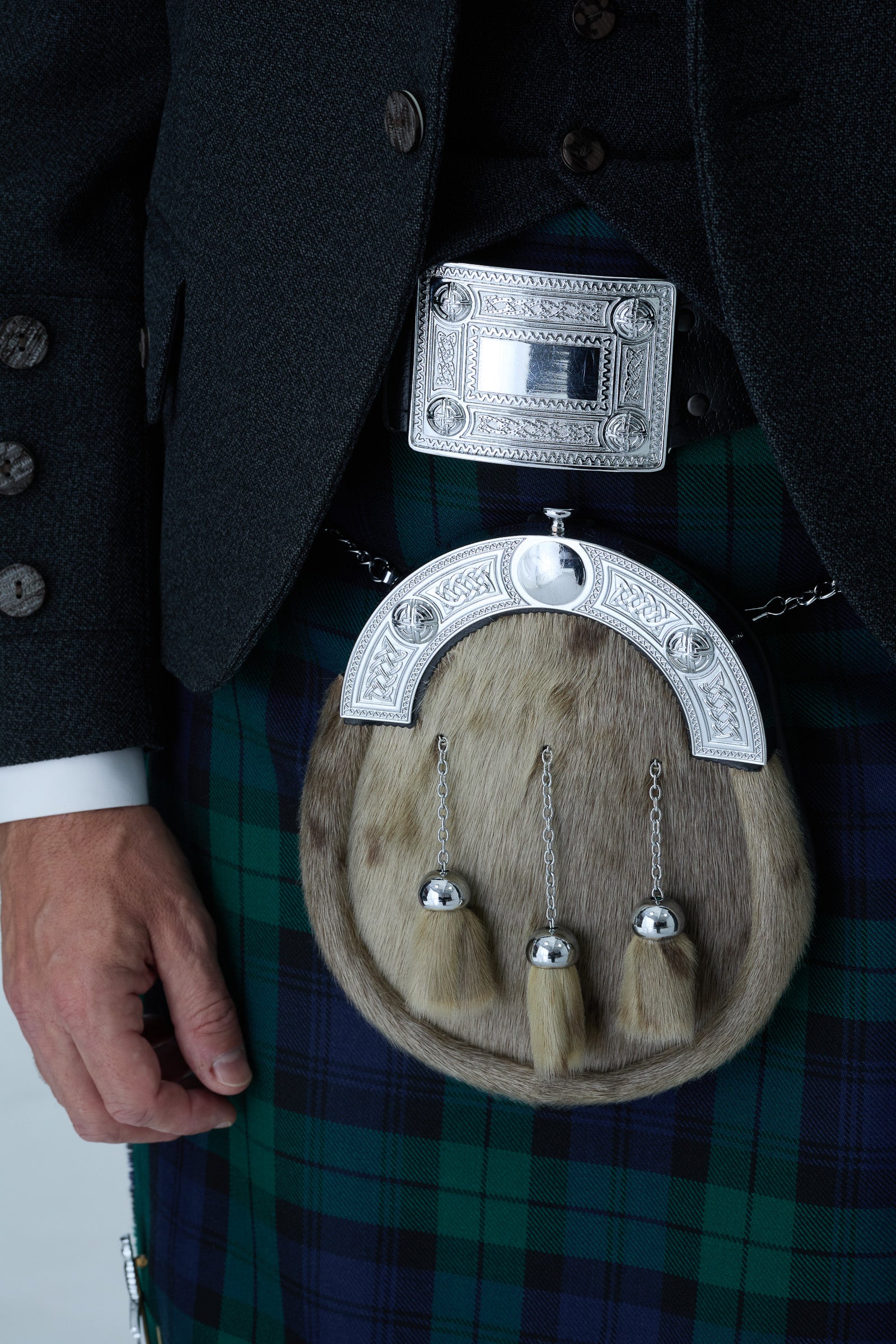 Charcoal Tweed Jacket & Black Watch Kilt Hire Package