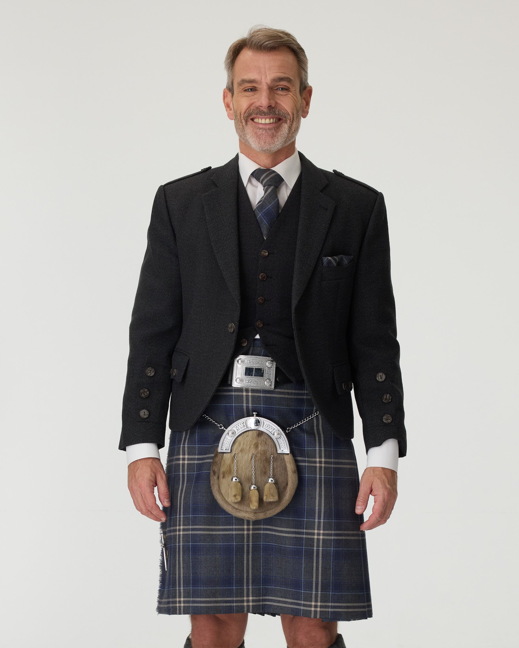 Charcoal Tweed Jacket & Highland Storm Kilt Hire Package