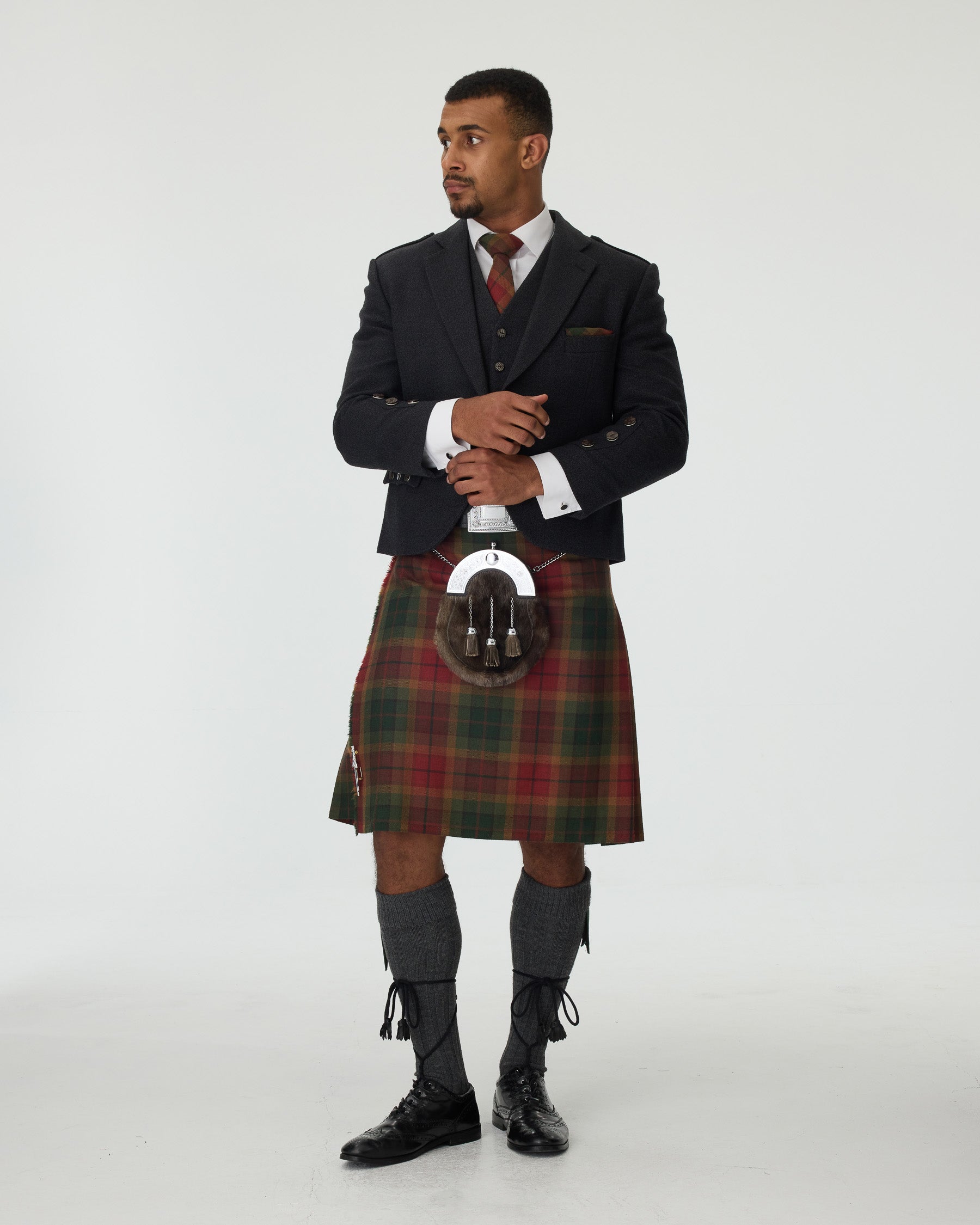 Charcoal Tweed Jacket & Copper Haze Kilt Hire Package