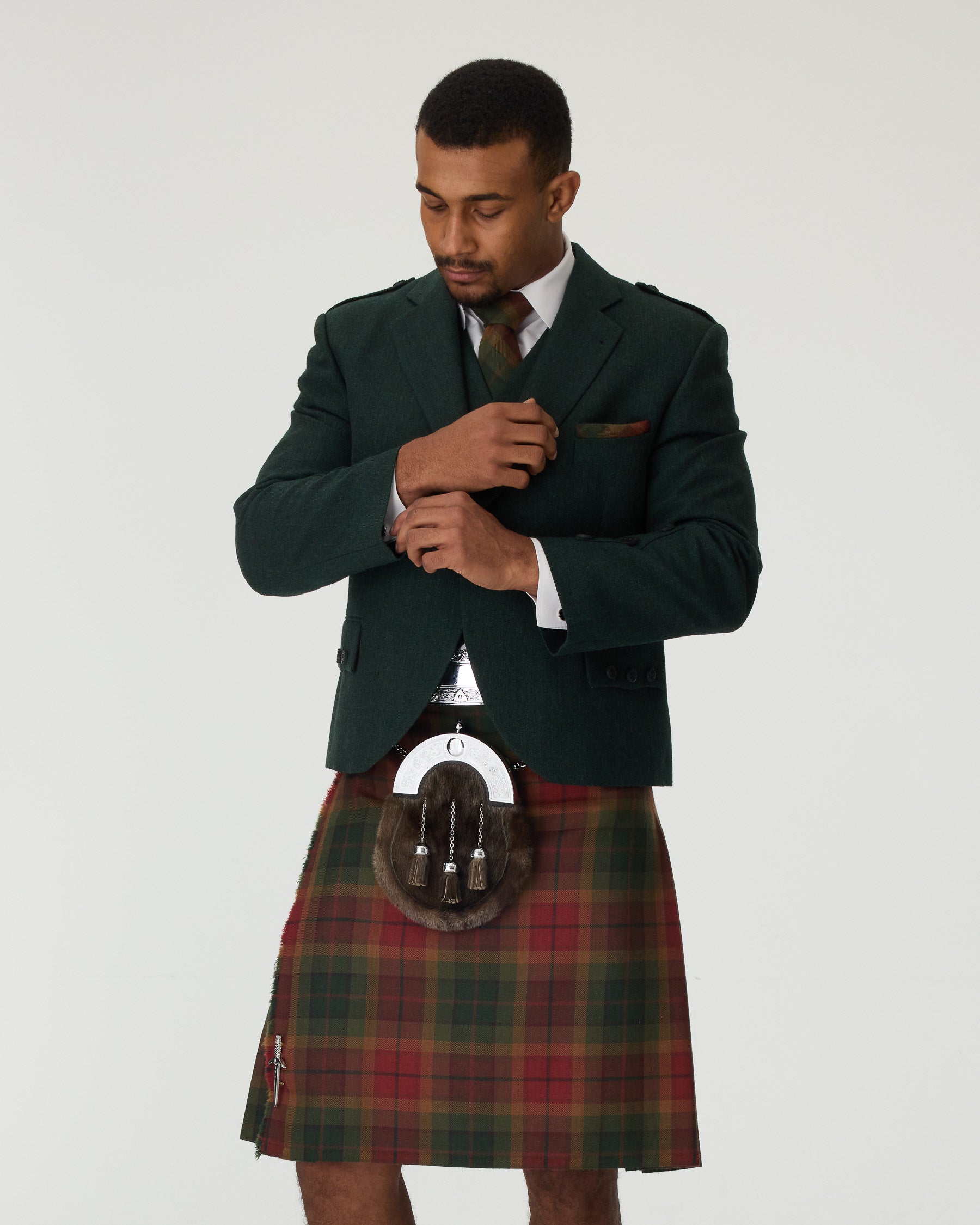 Green Tweed Jacket & Copper Haze Kilt Hire Package