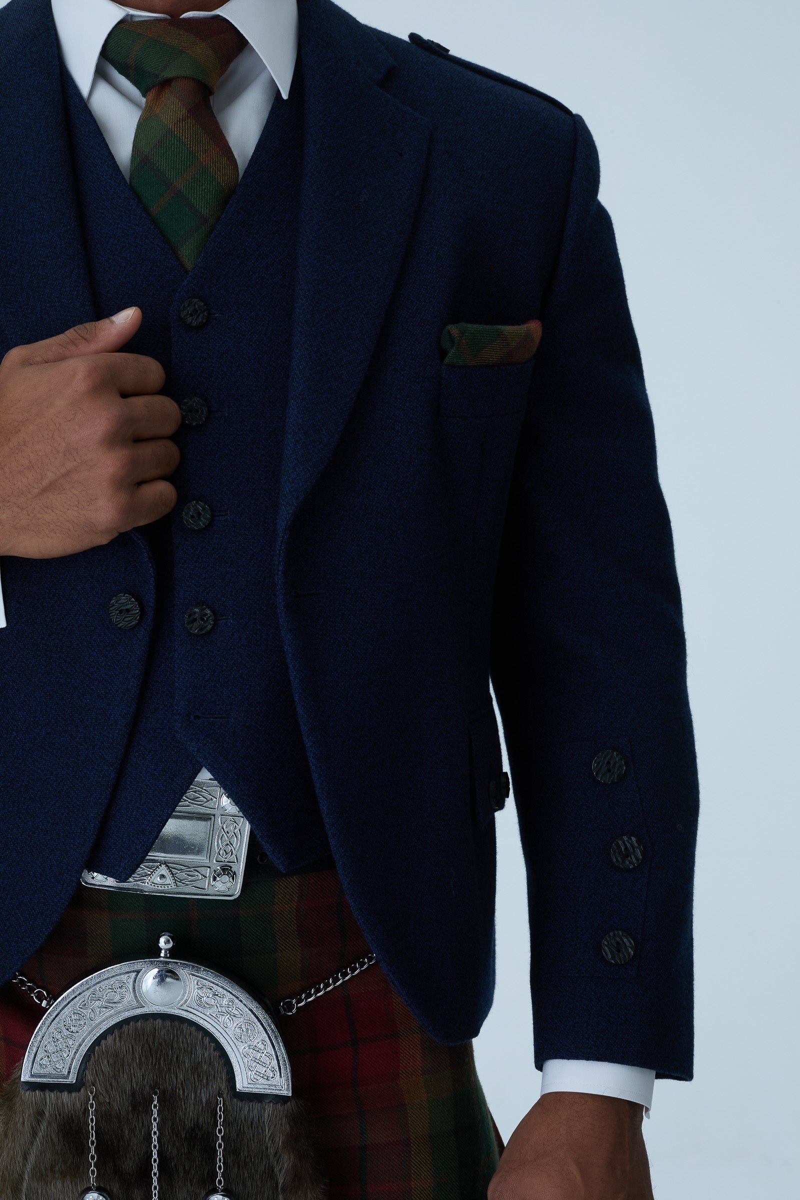 Navy Tweed Jacket & Copper Haze Kilt Hire Package