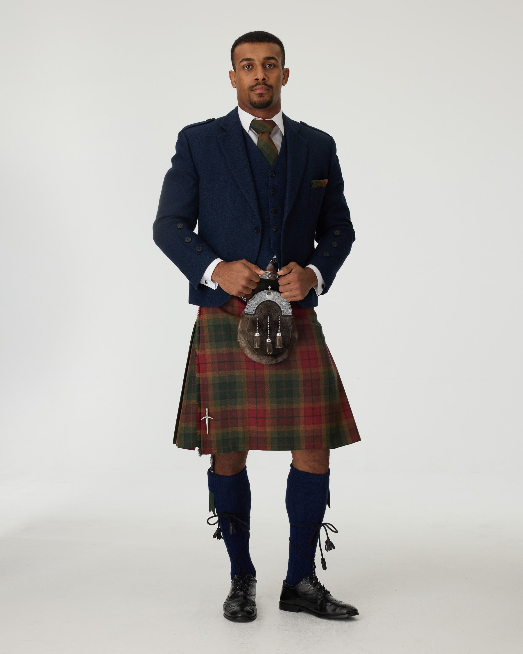 Navy Tweed Jacket & Copper Haze Kilt Hire Package