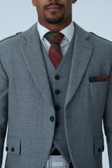 Light Grey Tweed Jacket & Copper Haze Kilt Hire Package